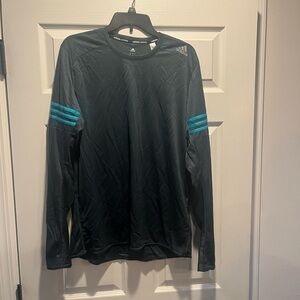 Adidas Black and Blue Long Sleeve Tee
